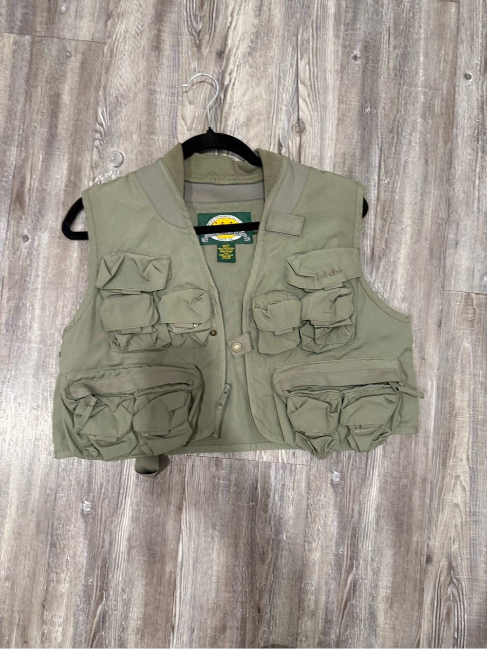Cabela's Green and Yellow Outdoor Gear Label Jacket